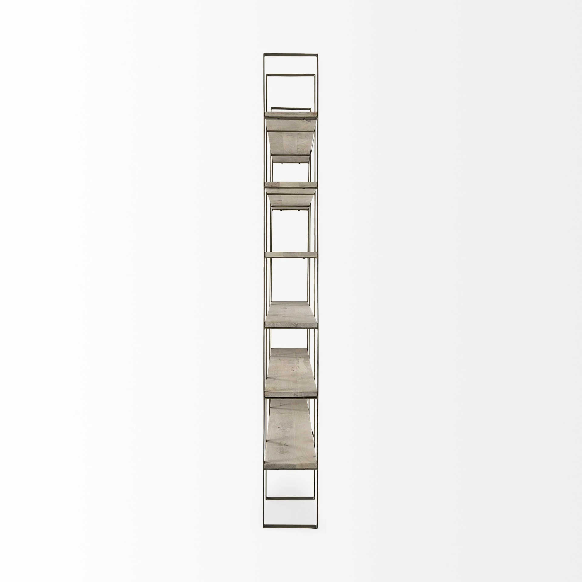 Gold Iron Framed Wooden Shelving Unit By Homeroots - Image 3