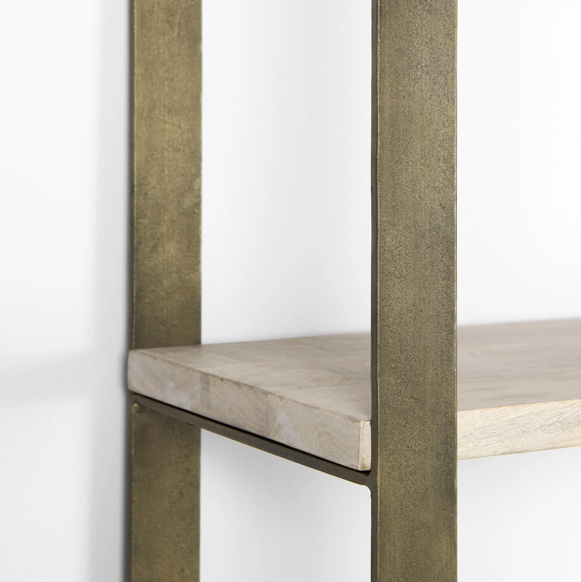 Gold Iron Framed Wooden Shelving Unit By Homeroots - Image 7