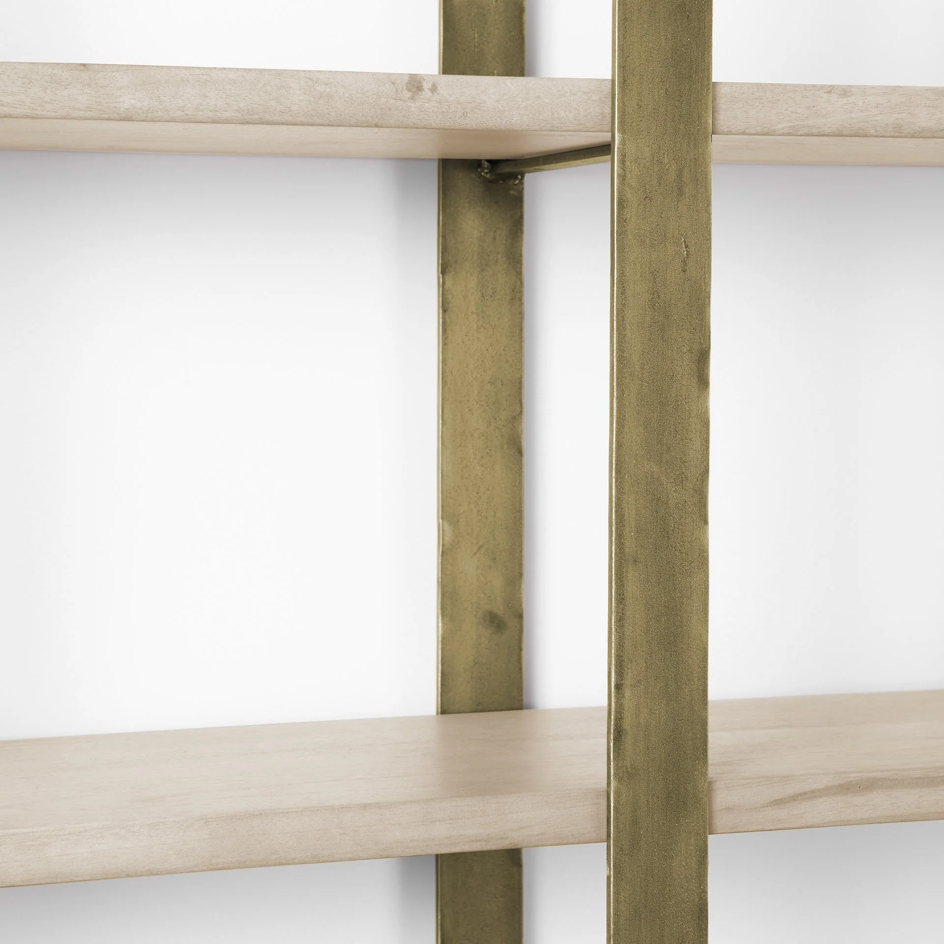 Gold Iron Framed Wooden Shelving Unit By Homeroots - Image 9