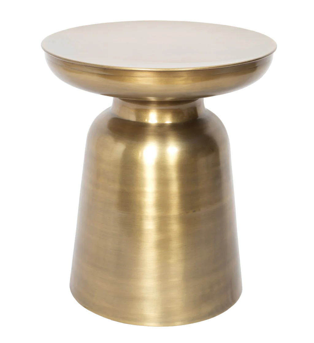 Gold Iron Round End Table By Homeroots - Image 2
