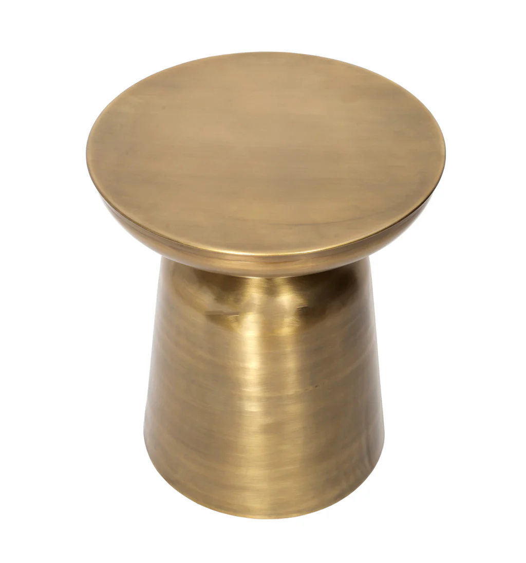 Gold Iron Round End Table By Homeroots - Image 4