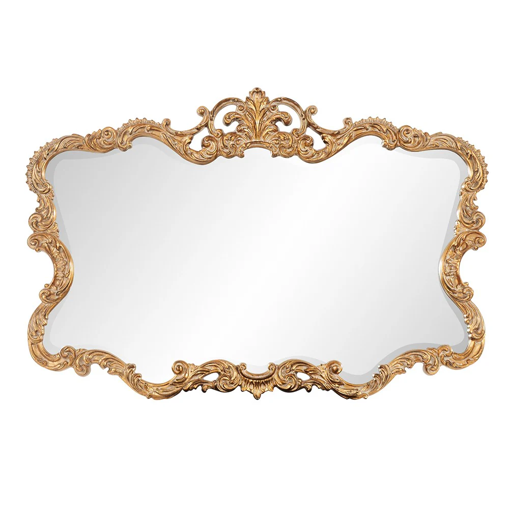Gold Leaf Mirror with Decorative Textured Frame By Homeroots - Image 2