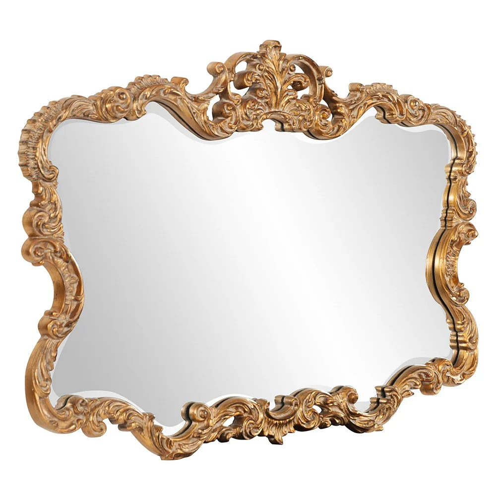 Gold Leaf Mirror with Decorative Textured Frame By Homeroots - Image 3