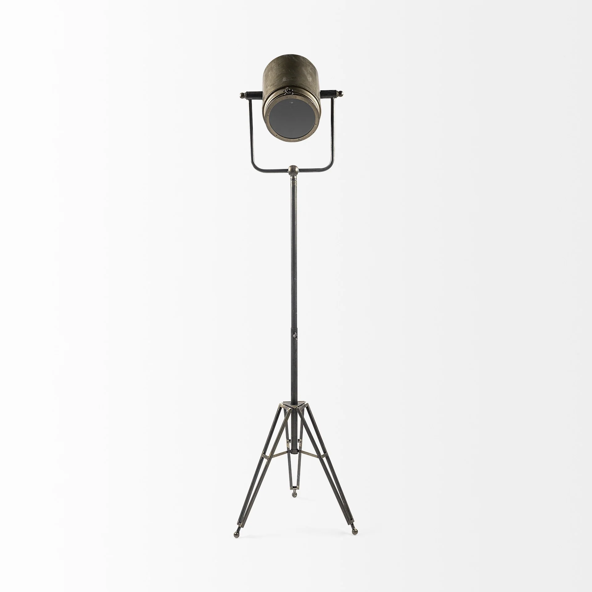 Gold LED Floor Lamp With Gold Metal Shade By Homeroots - Image 2