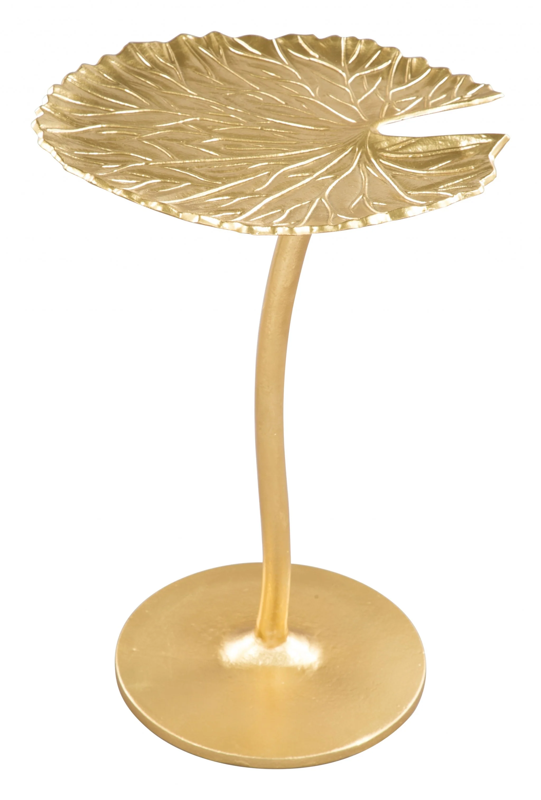 Gold Lilypad Side Table By Homeroots - Image 2
