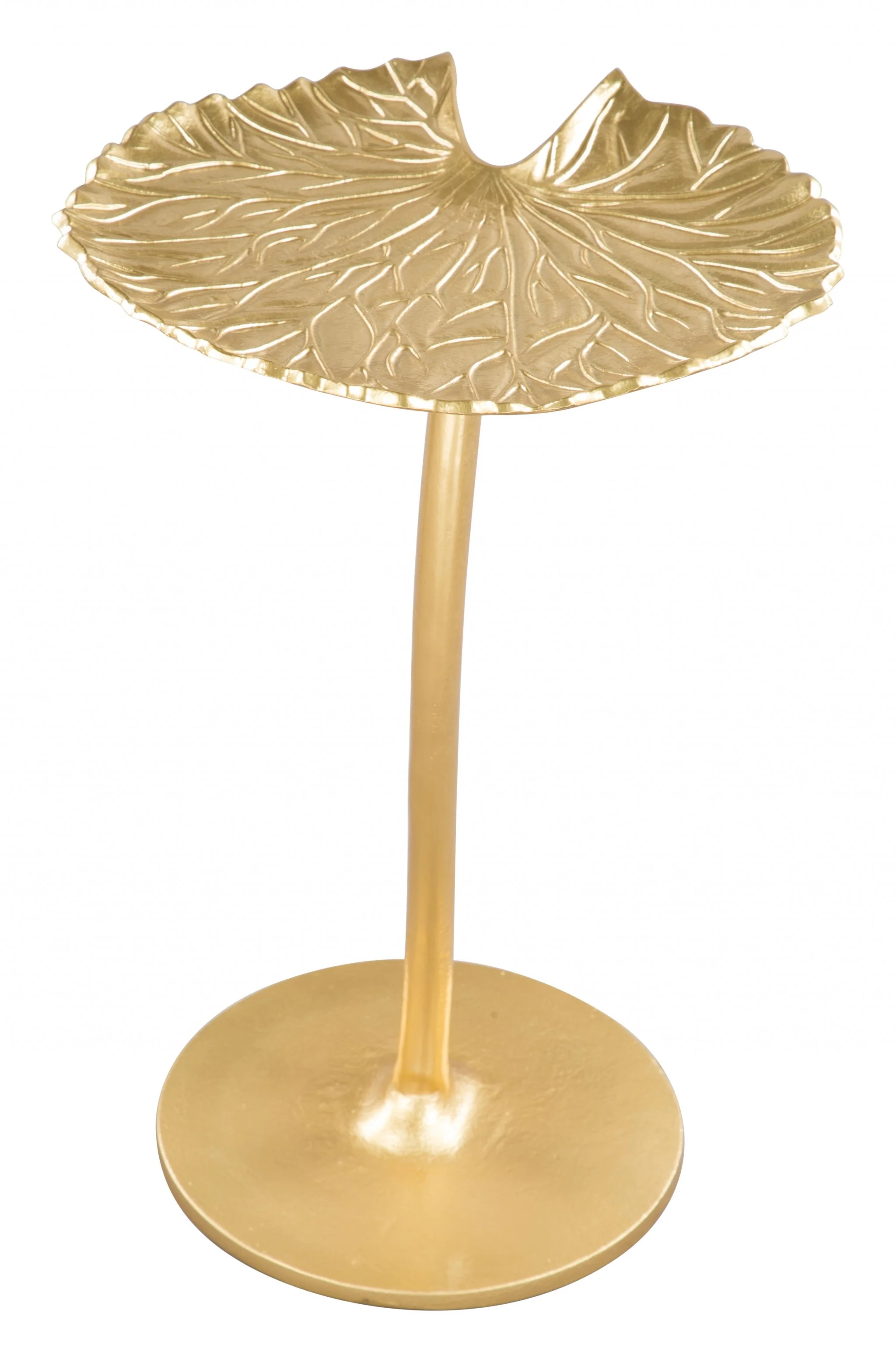 Gold Lilypad Side Table By Homeroots - Image 3