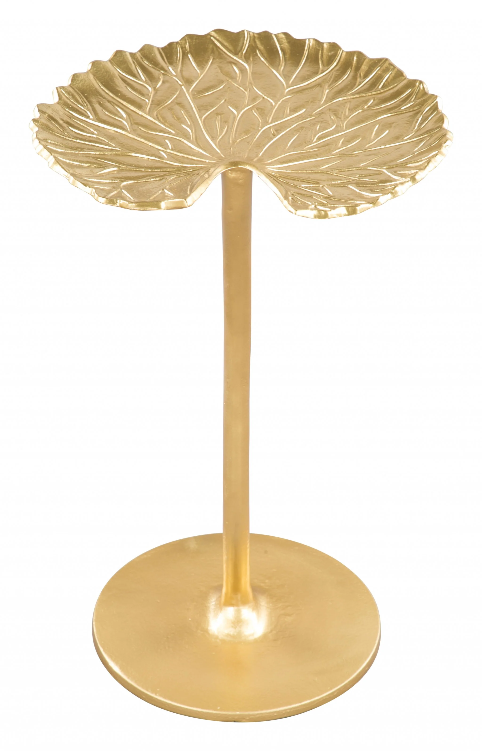 Gold Lilypad Side Table By Homeroots - Image 4
