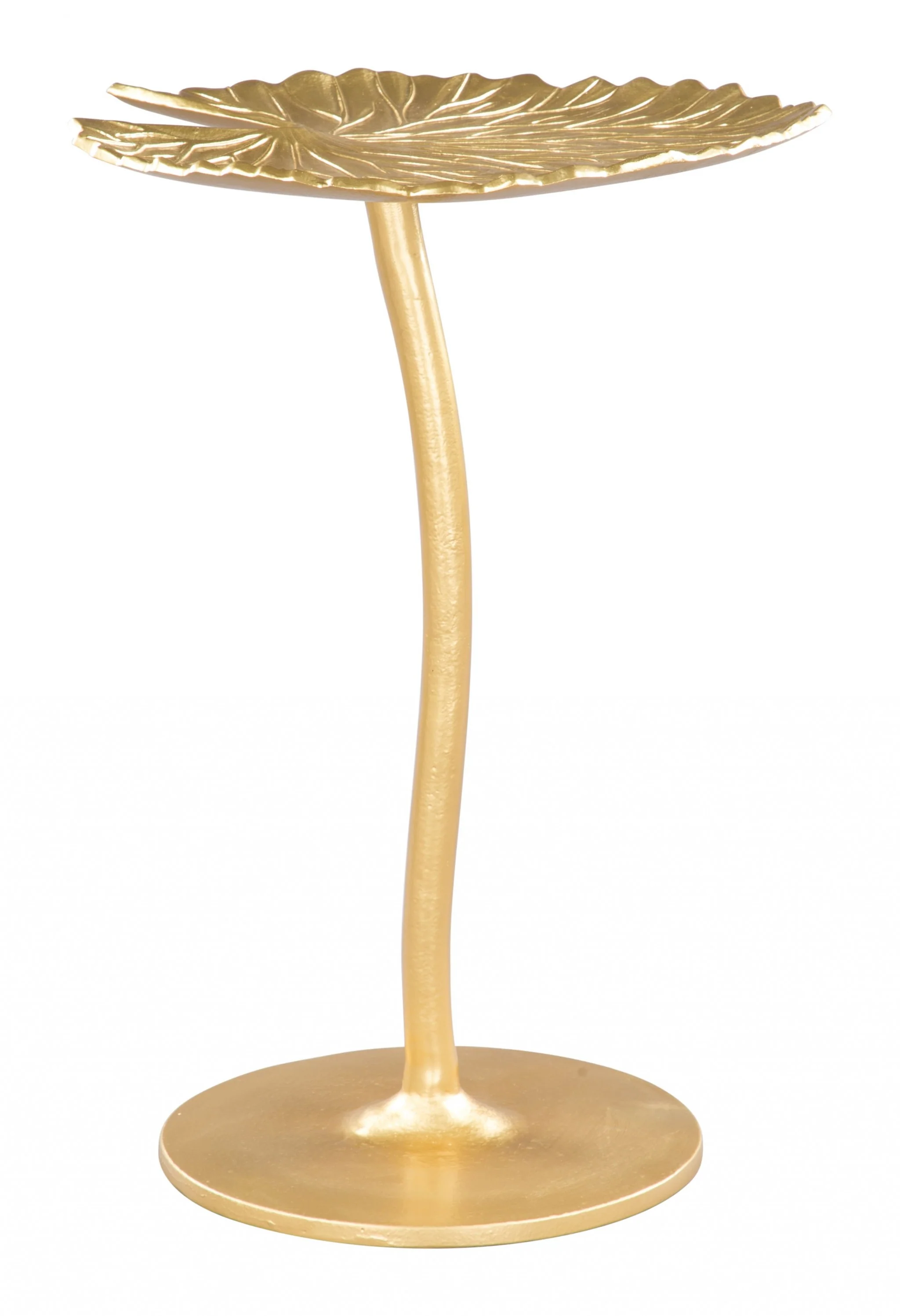 Gold Lilypad Side Table By Homeroots - Image 6