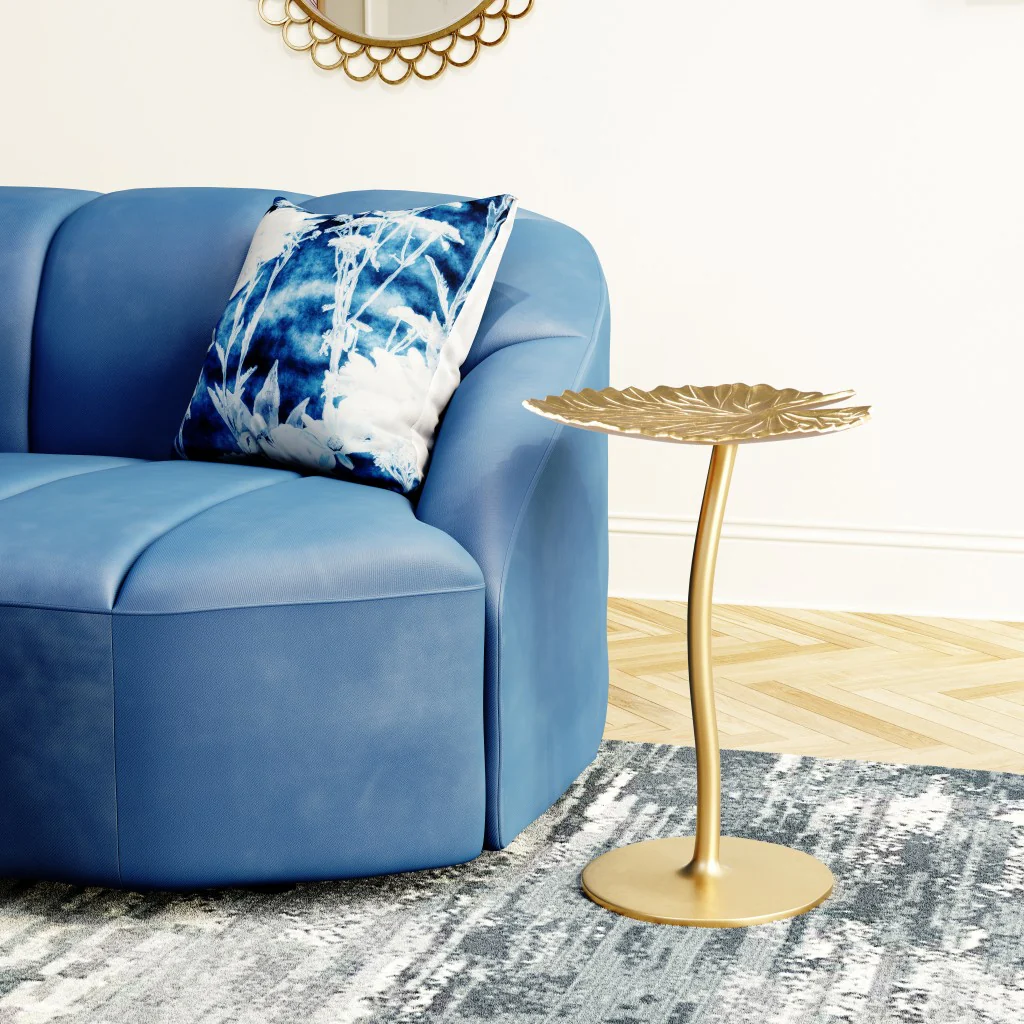 Gold Lilypad Side Table By Homeroots - Image 9
