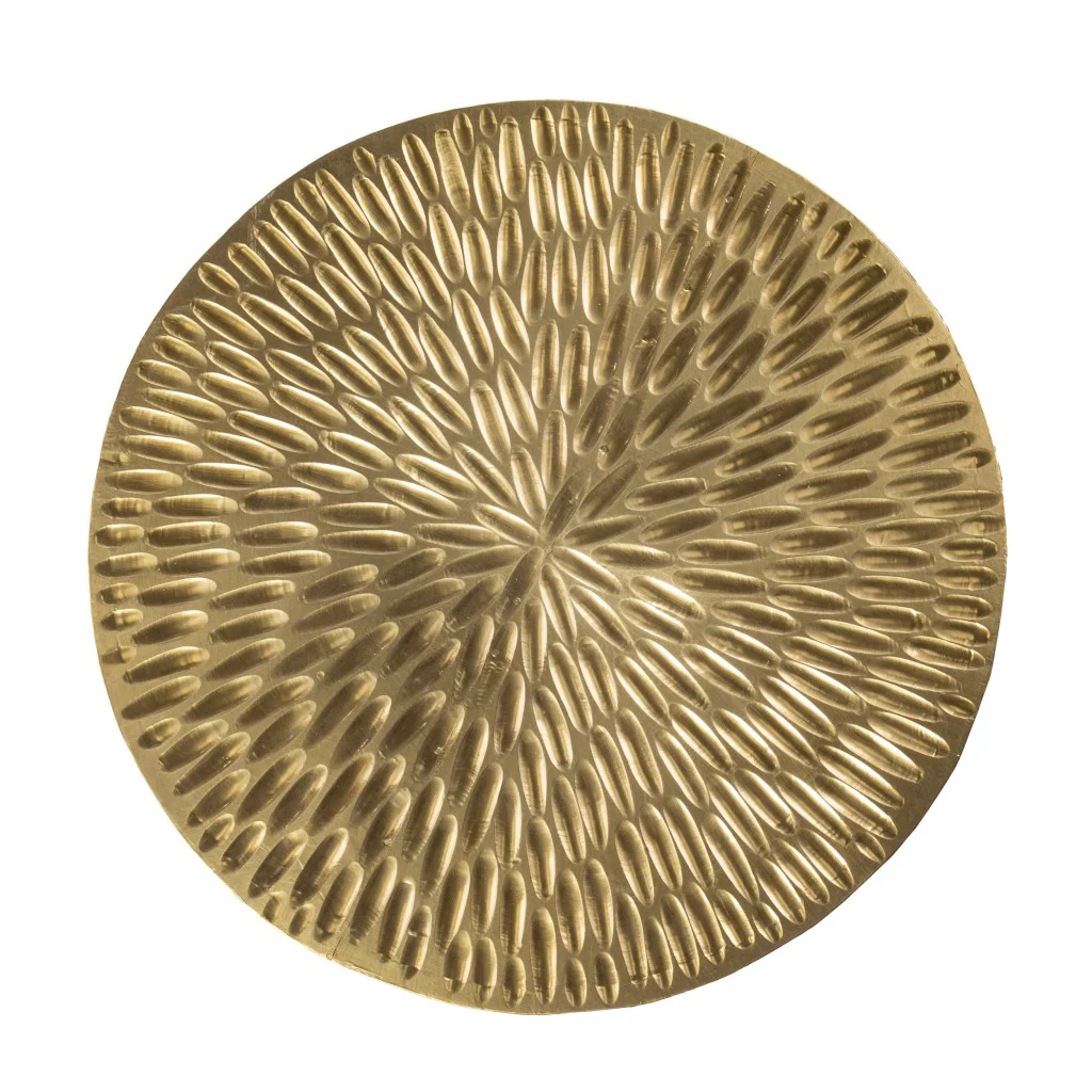Gold Manufactured Wood And Solid Wood Round End Table By Homeroots - Image 3