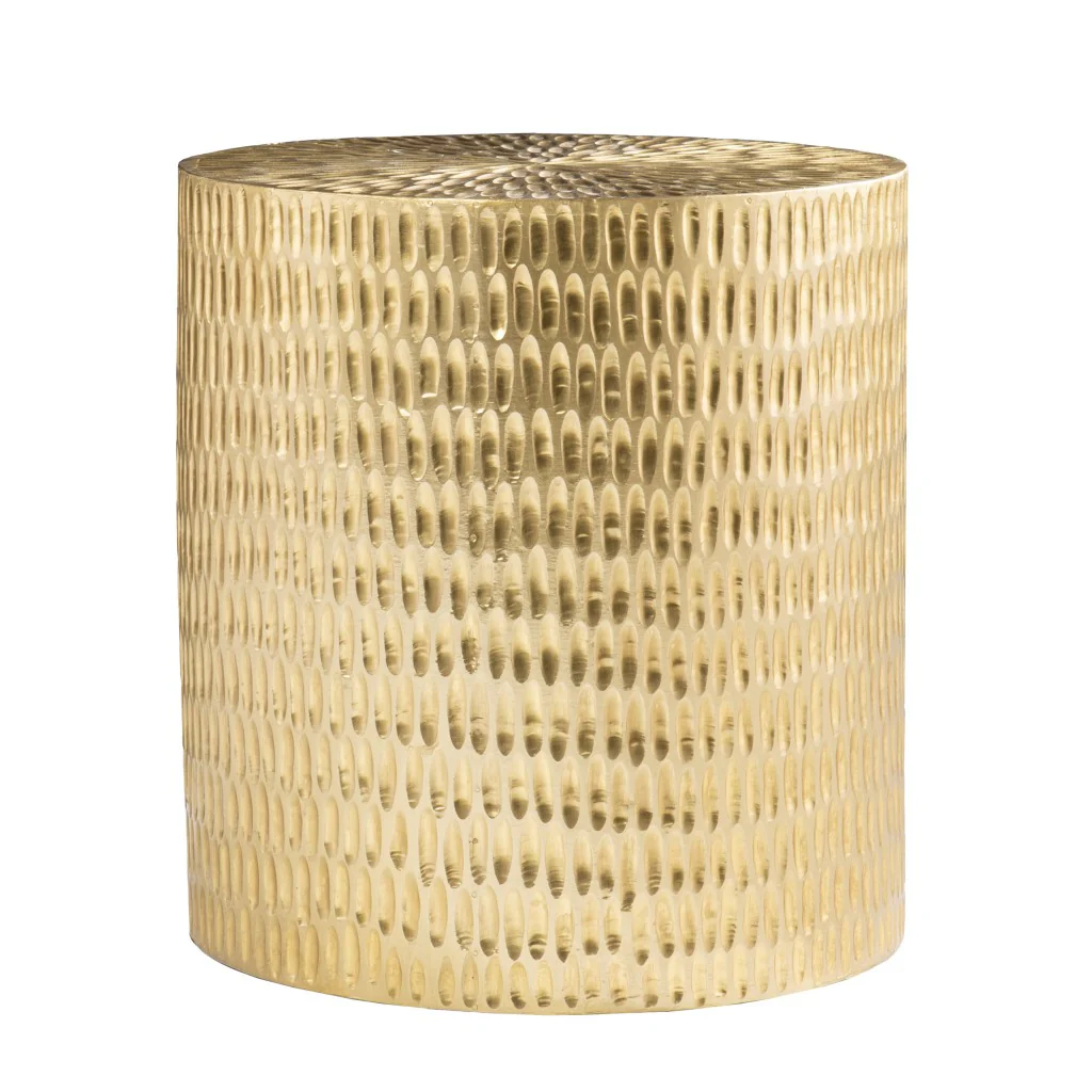 Gold Manufactured Wood And Solid Wood Round End Table By Homeroots - Image 4