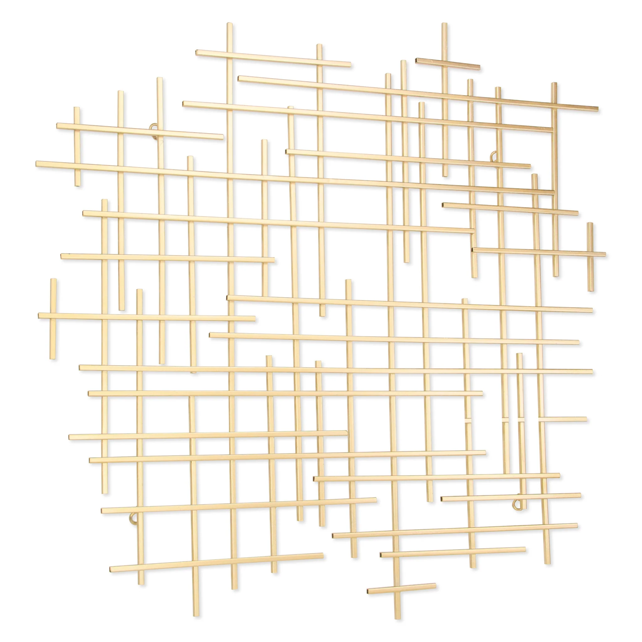 Gold Metal Abstract Lines Hanging Dimensional Sculpture By Homeroots - Image 2