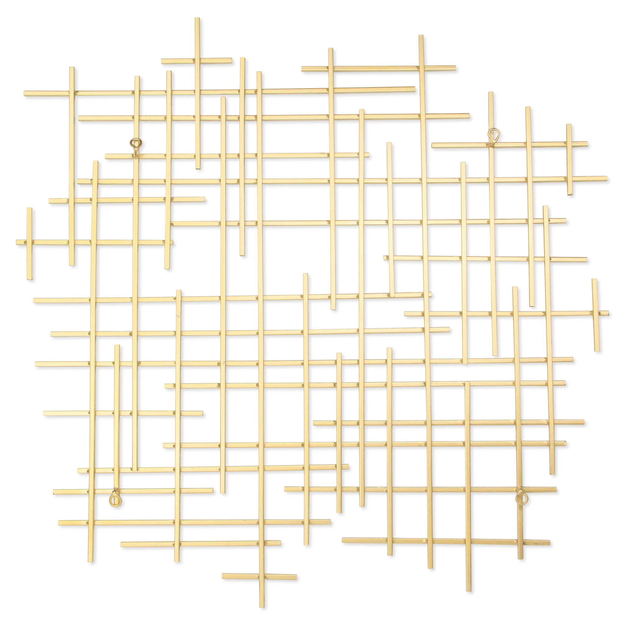 Gold Metal Abstract Lines Hanging Dimensional Sculpture By Homeroots - Image 4