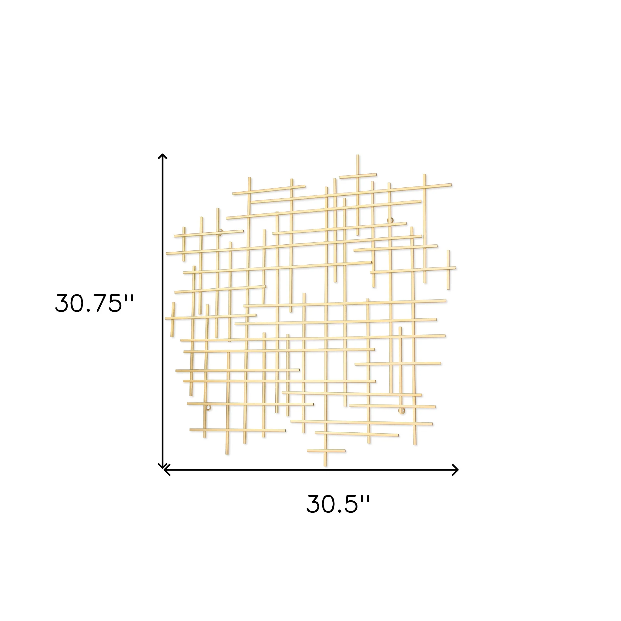 Gold Metal Abstract Lines Hanging Dimensional Sculpture By Homeroots - Image 6