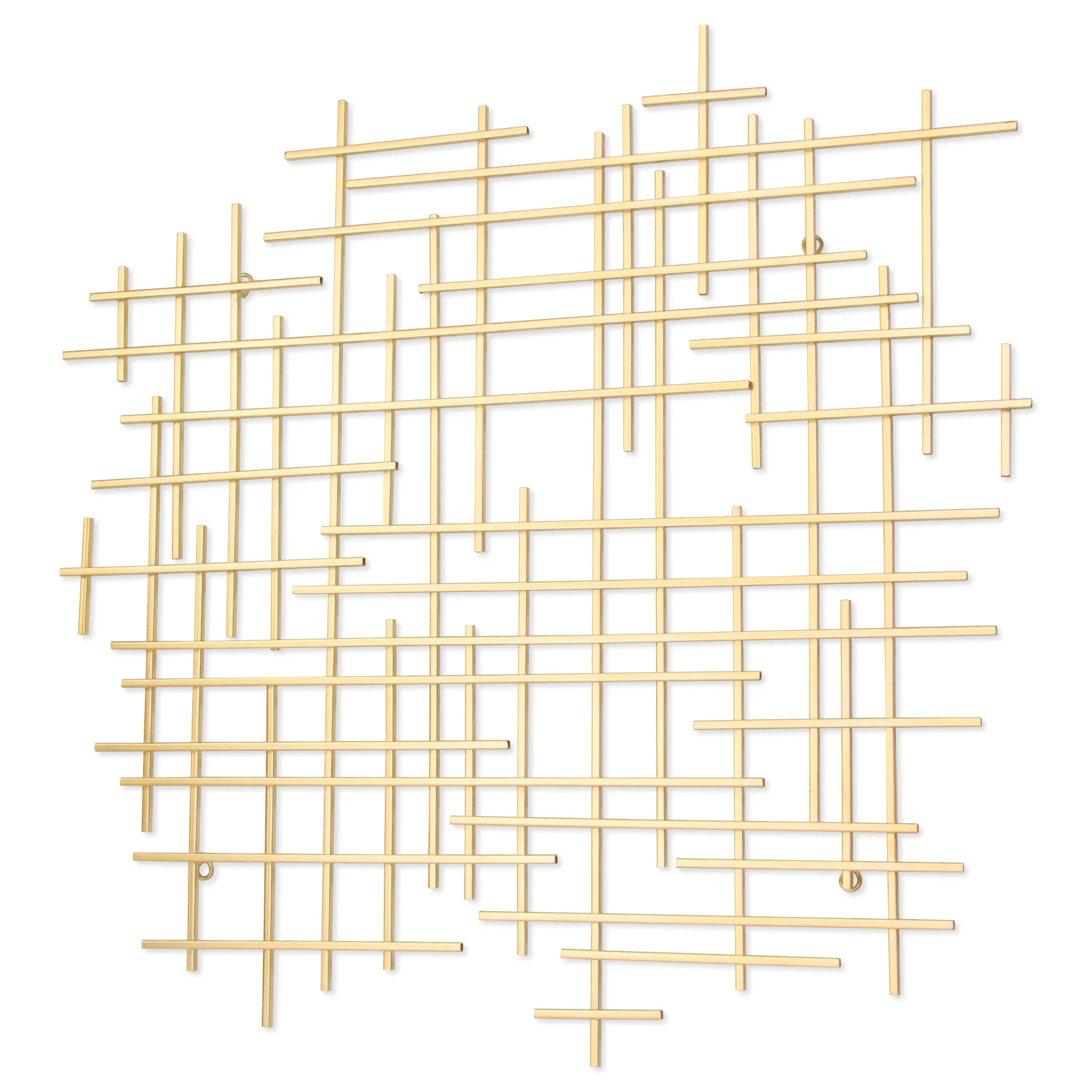 Gold Metal Abstract Lines Hanging Dimensional Sculpture By Homeroots - Image 7