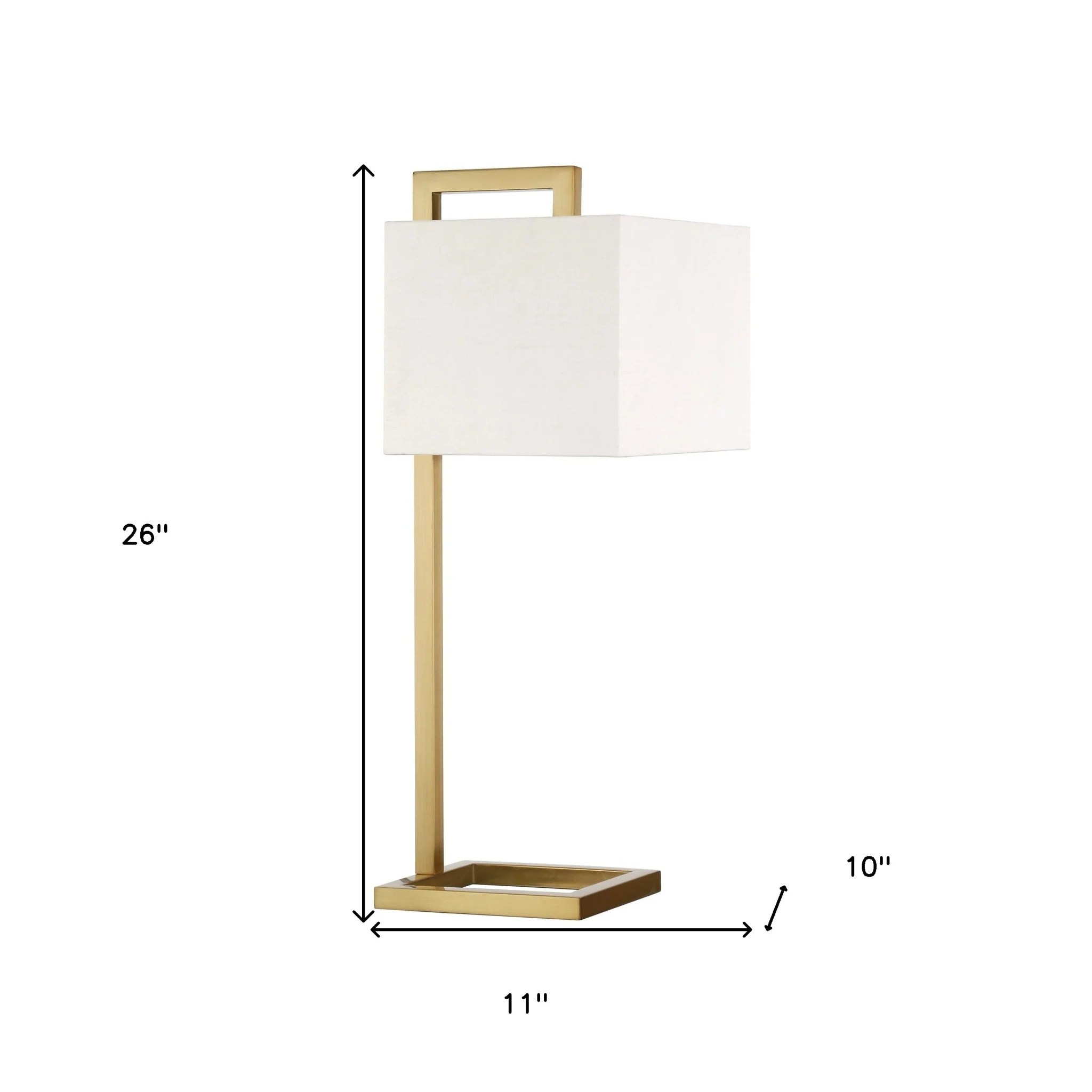 Gold Metal Arched Table Lamp With White Square Shade By Homeroots - Image 6