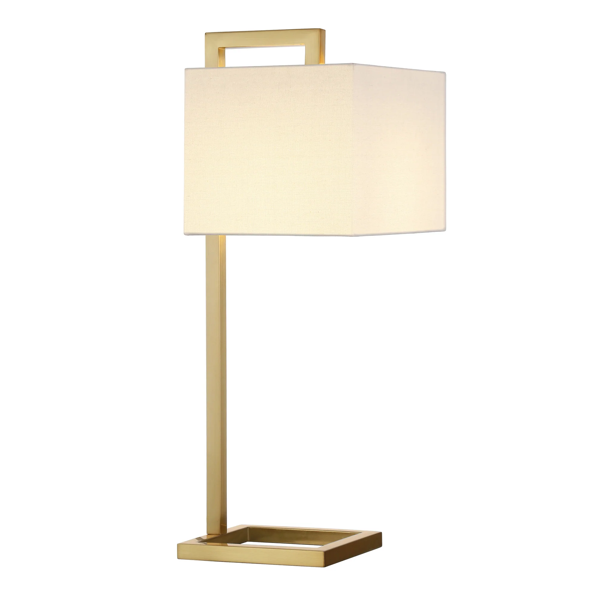Gold Metal Arched Table Lamp With White Square Shade By Homeroots - Image 8