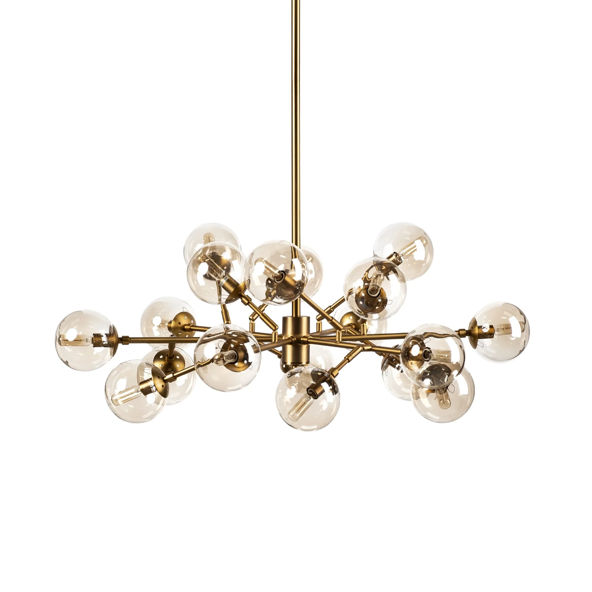 Gold Metal Eighteen Bulb Hanging Chandelier By Homeroots - Image 2