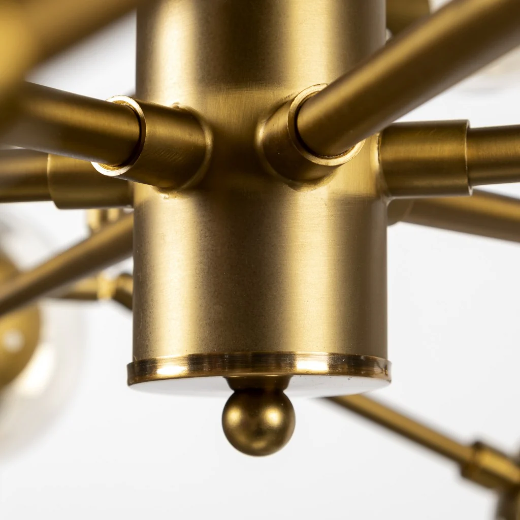 Gold Metal Eighteen Bulb Hanging Chandelier By Homeroots - Image 6