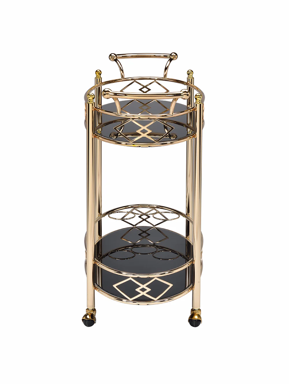 Gold Metal Serving Cart By Homeroots - Image 3
