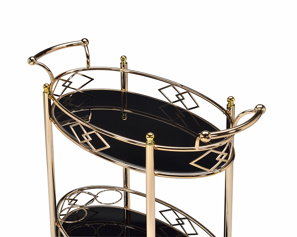 Gold Metal Serving Cart By Homeroots - Image 5