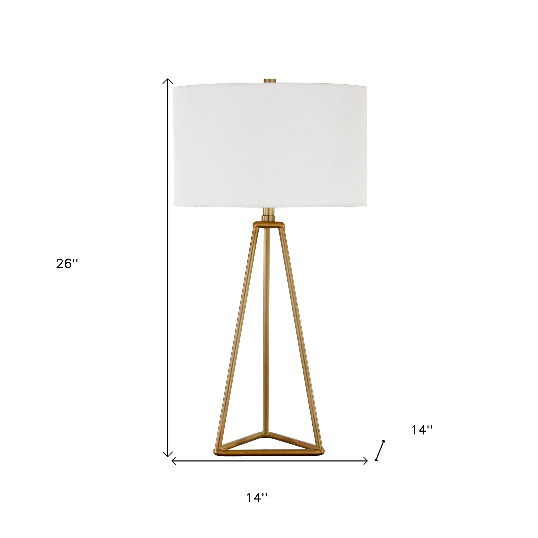 Gold Metal Table Lamp With White Drum Shade By Homeroots - Image 8