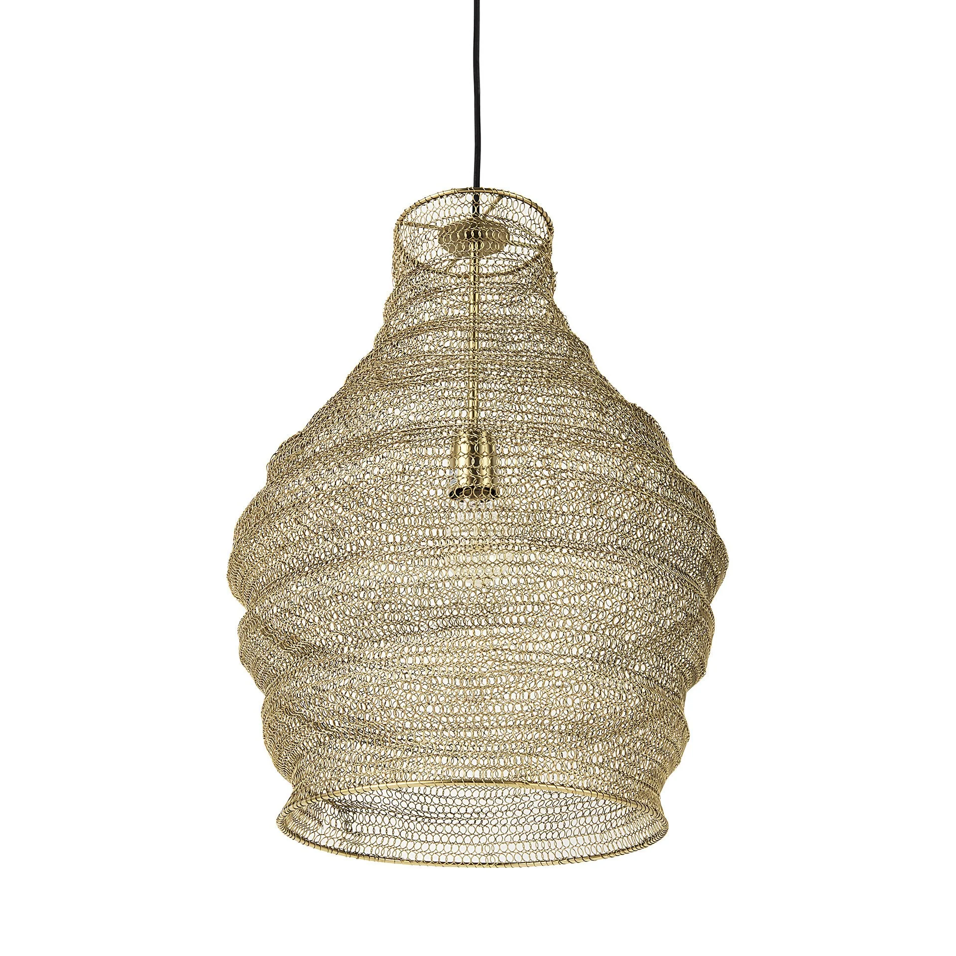 Gold Metal Wire Mesh Hanging Pendant Light By Homeroots - Image 2