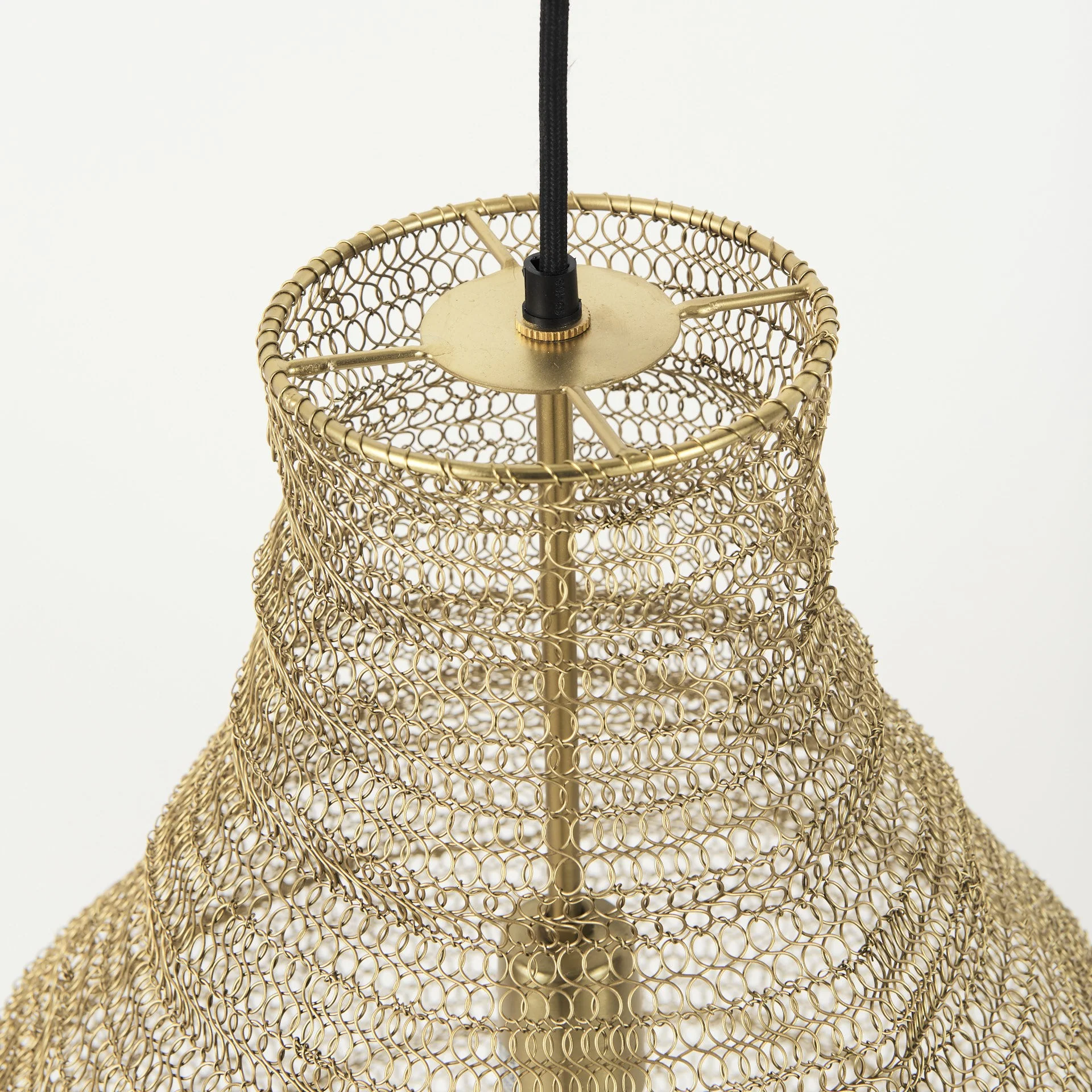 Gold Metal Wire Mesh Hanging Pendant Light By Homeroots - Image 5