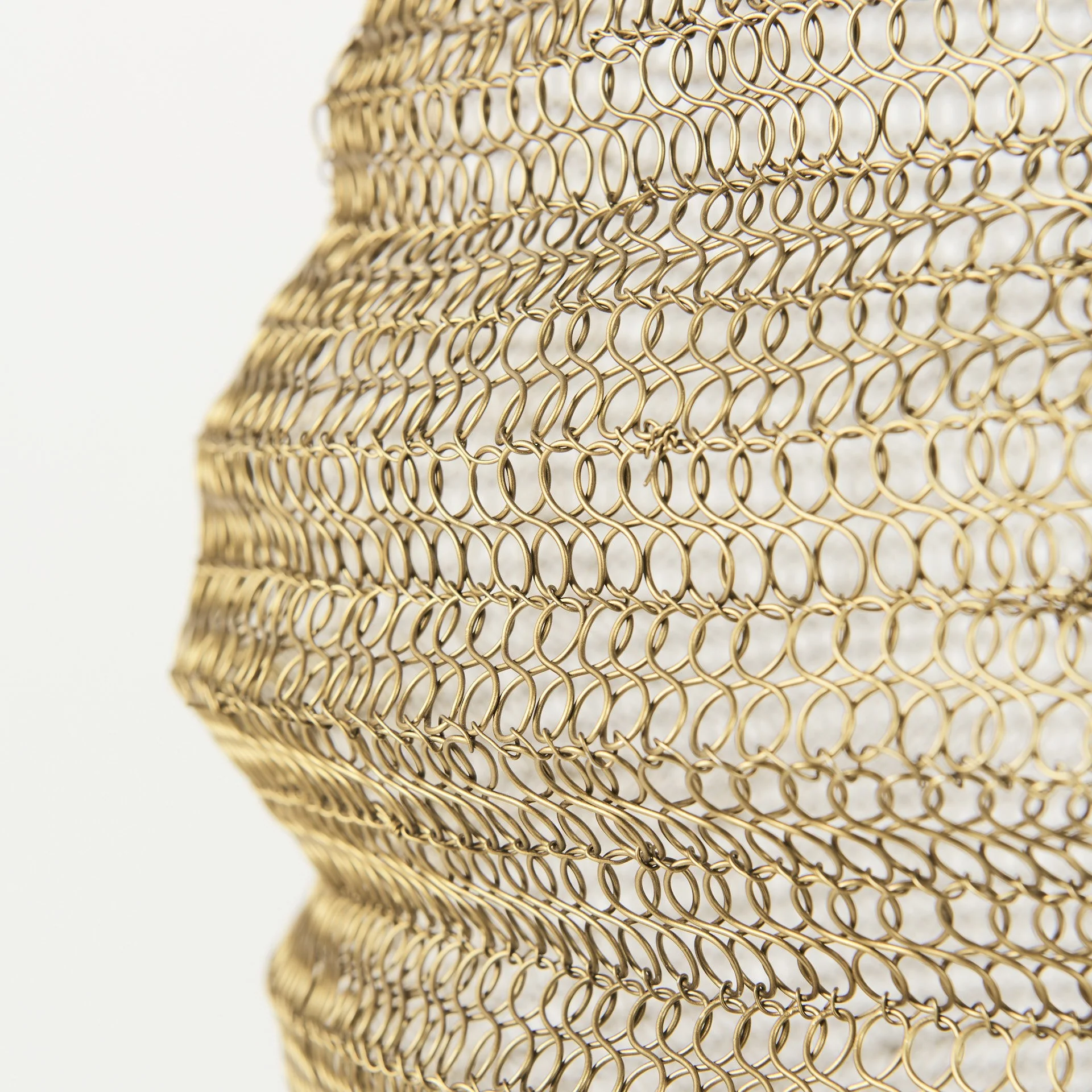 Gold Metal Wire Mesh Hanging Pendant Light By Homeroots - Image 6