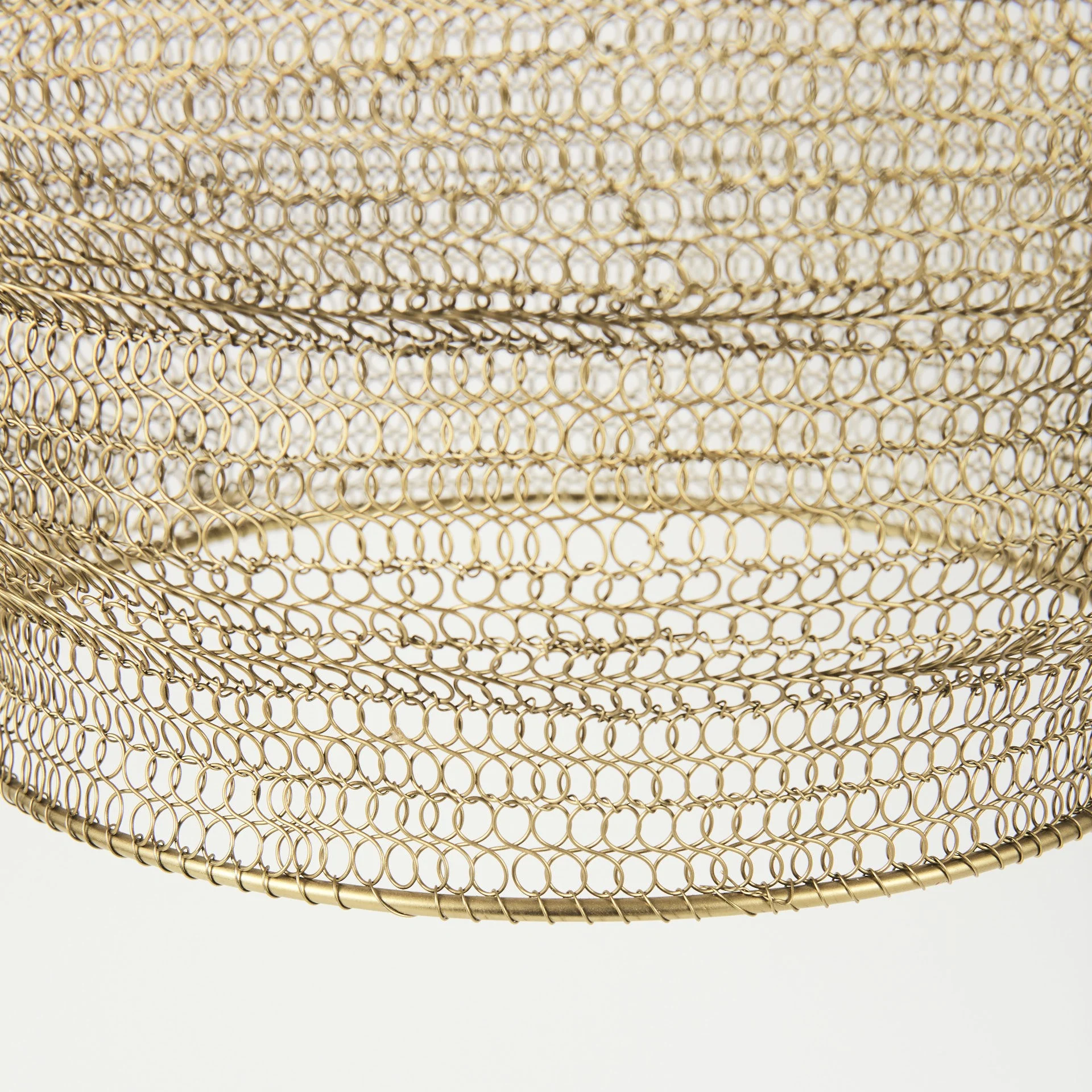 Gold Metal Wire Mesh Hanging Pendant Light By Homeroots - Image 7
