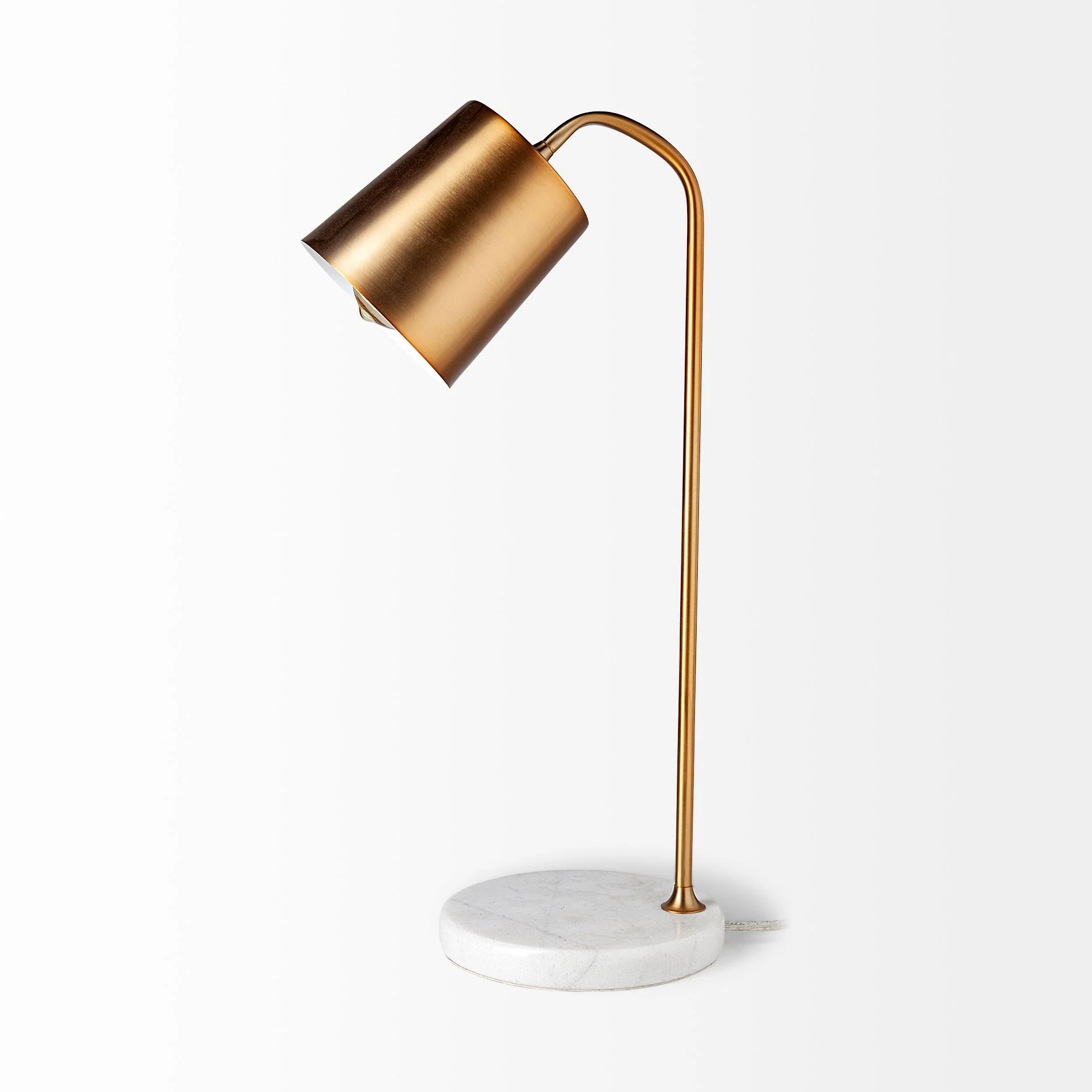 Gold Metallic Desk or Table Lamp with Marble Base By Homeroots - Image 2