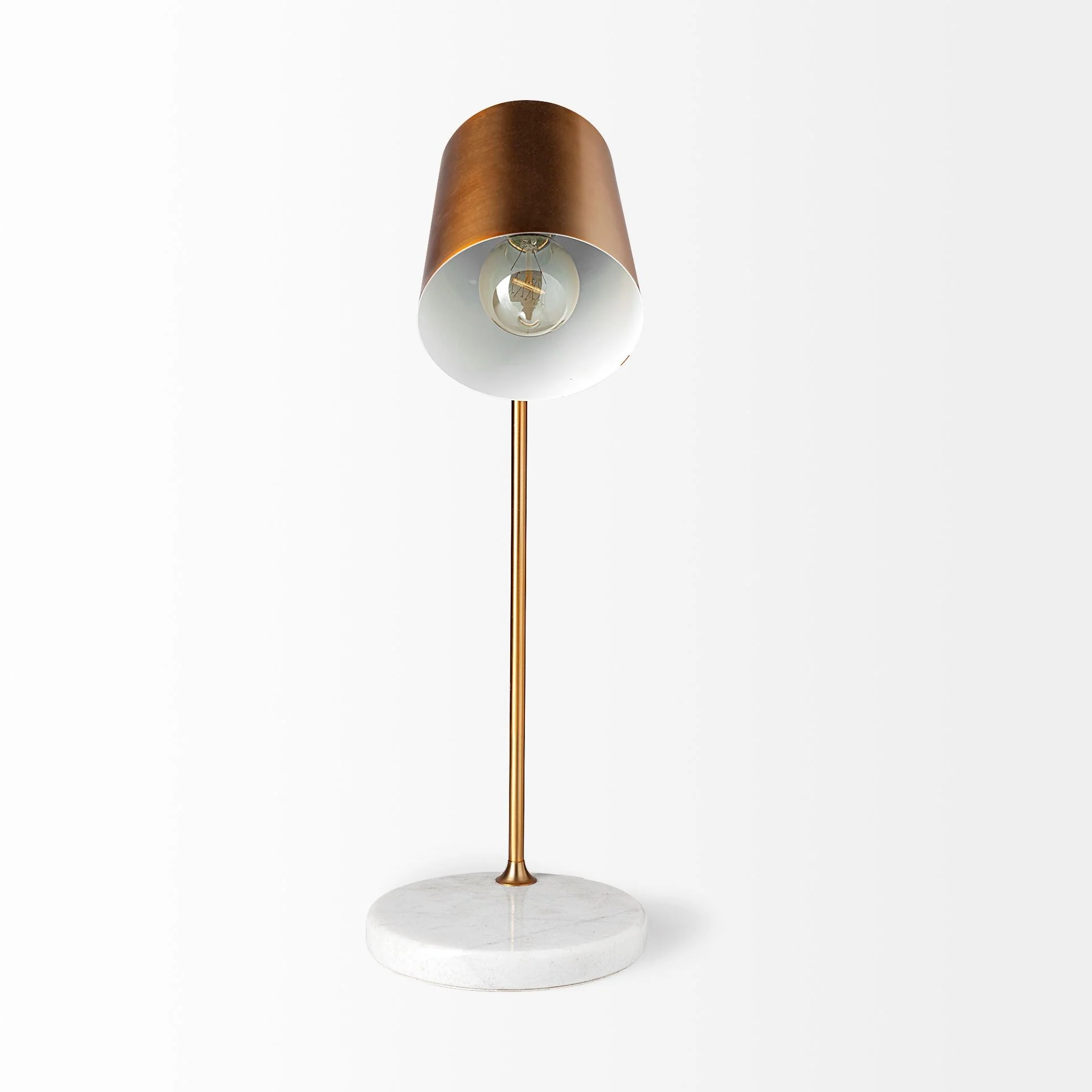Gold Metallic Desk or Table Lamp with Marble Base By Homeroots - Image 3