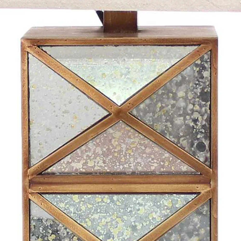 Gold Modern Illusionary Mirrored Base - Table Lamp By Homeroots - Image 3