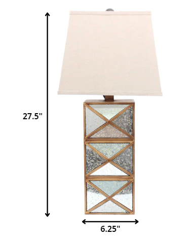 Gold Modern Illusionary Mirrored Base - Table Lamp By Homeroots - Image 5