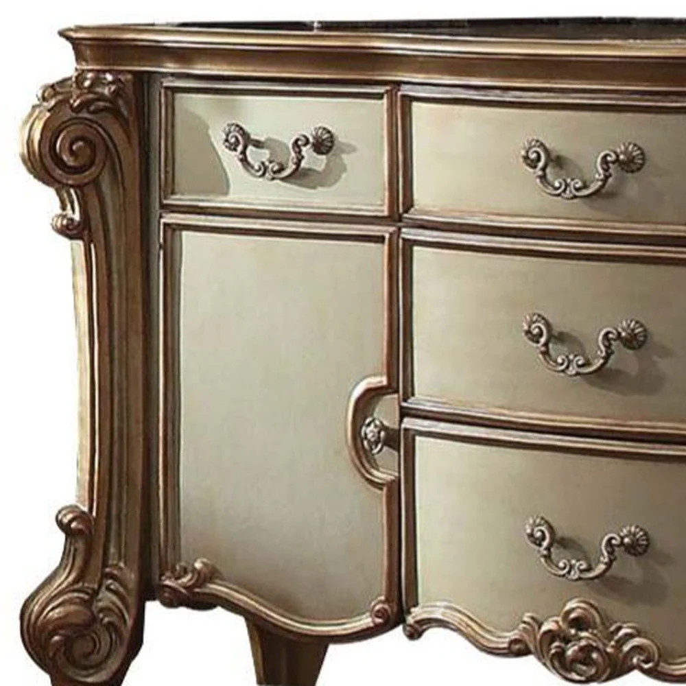 Gold Patina Bone Patina Dresser By Homeroots - Image 3