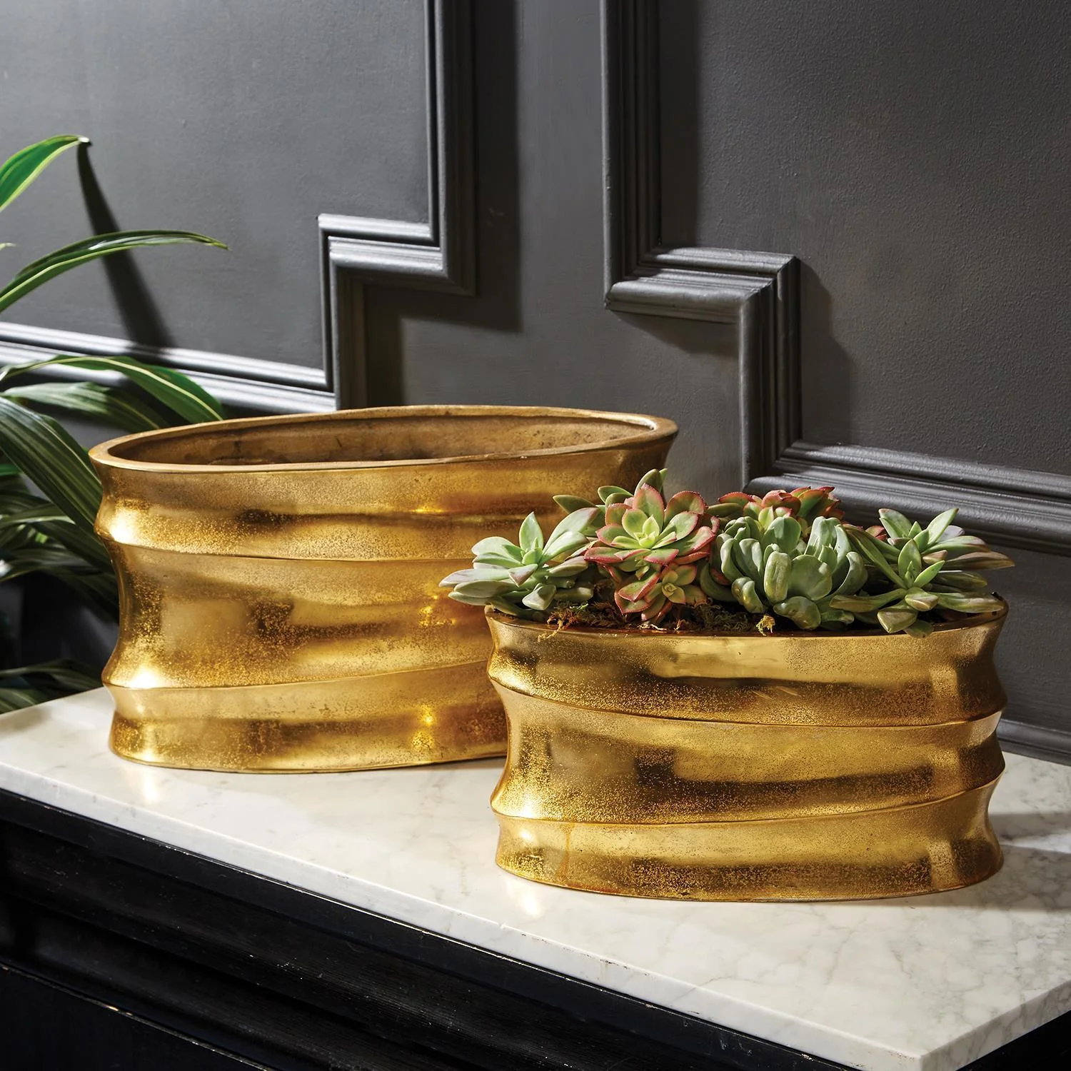 Gold Planter Set Of 4 By Tozai Home - Image 2