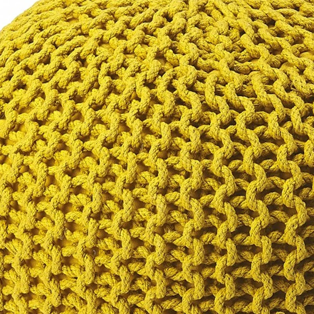 Gold Round Pouf Ottoman By Homeroots - Image 5