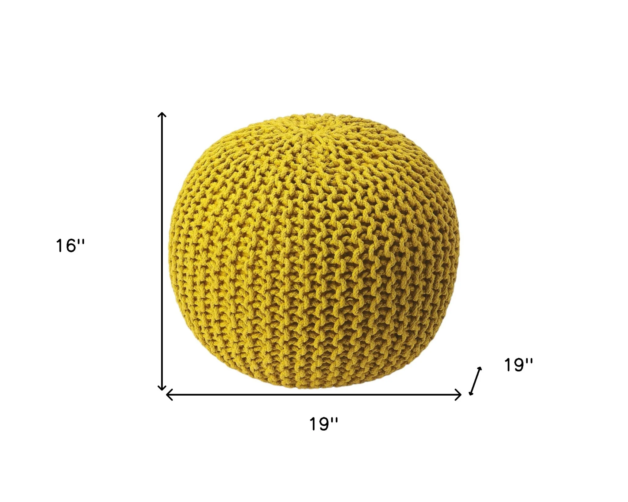 Gold Round Pouf Ottoman By Homeroots - Image 7