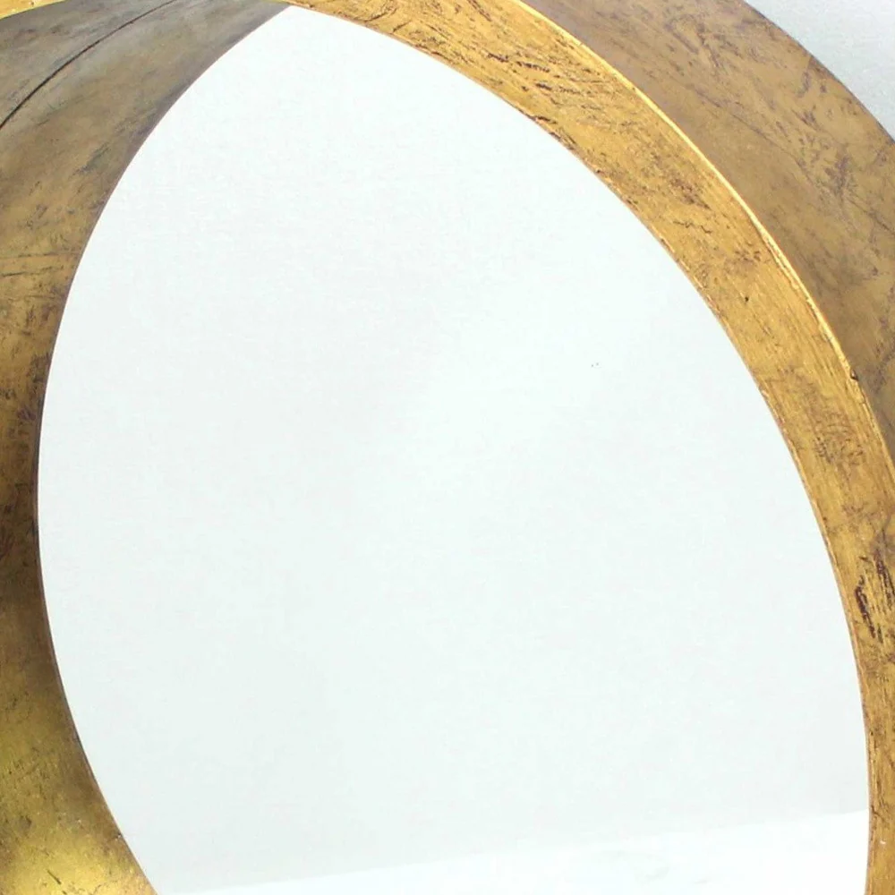 Gold Round Tray Shaped Cosmetic Mirror By Homeroots - Image 4