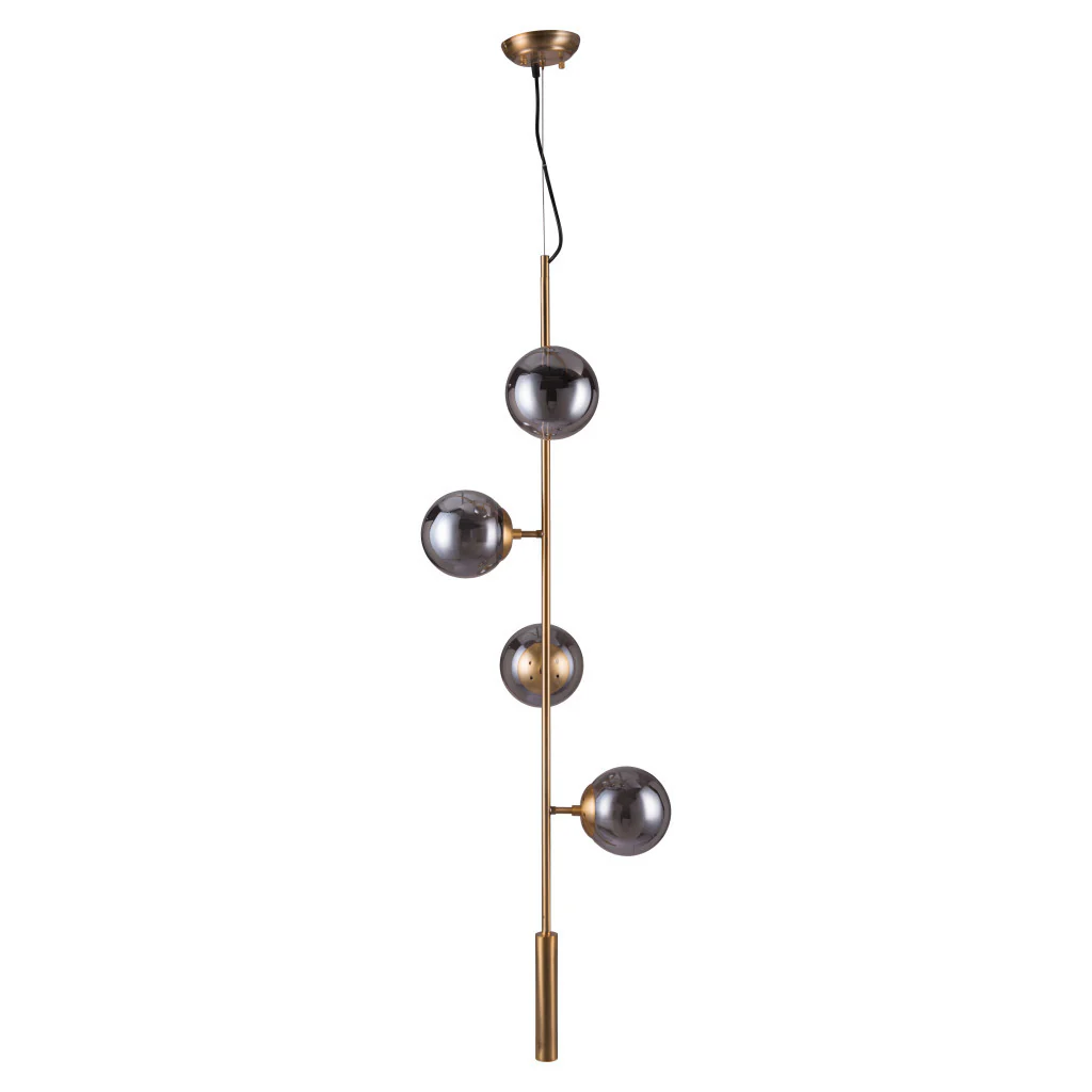 Gold Shaded Four Light Metal Dimmable Ceiling Light With Clear Shades By Homeroots - Image 5