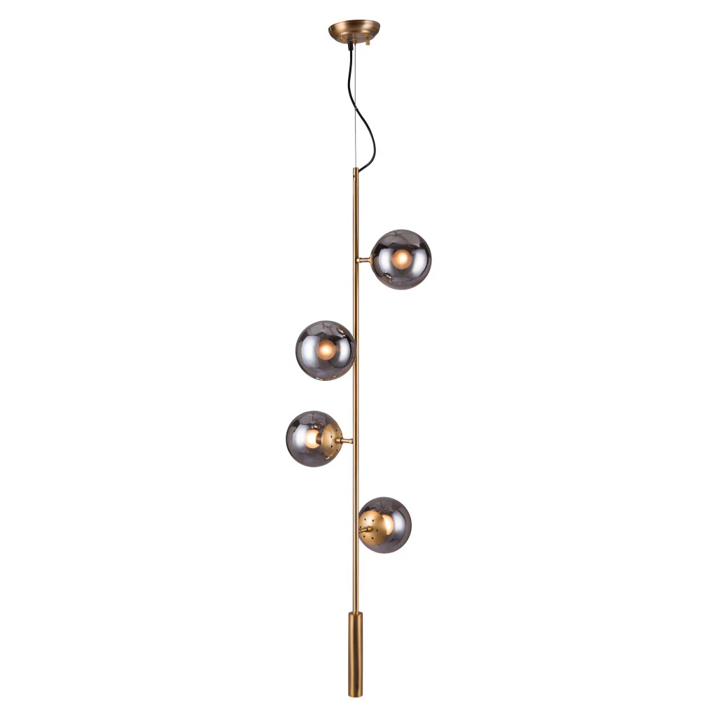 Gold Shaded Four Light Metal Dimmable Ceiling Light With Clear Shades By Homeroots - Image 6
