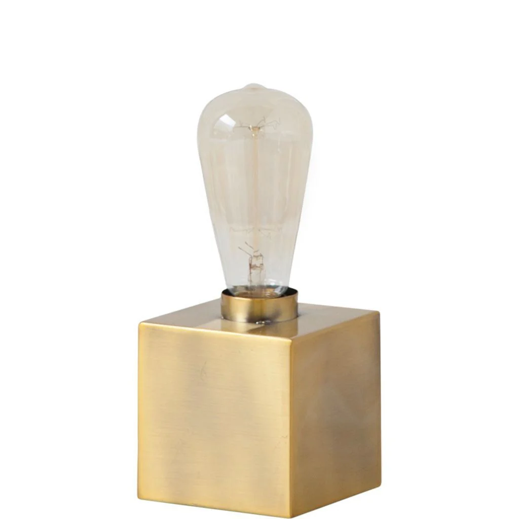 Gold Square Exposed Bulb Table or Desk Lamp By Homeroots - Image 2