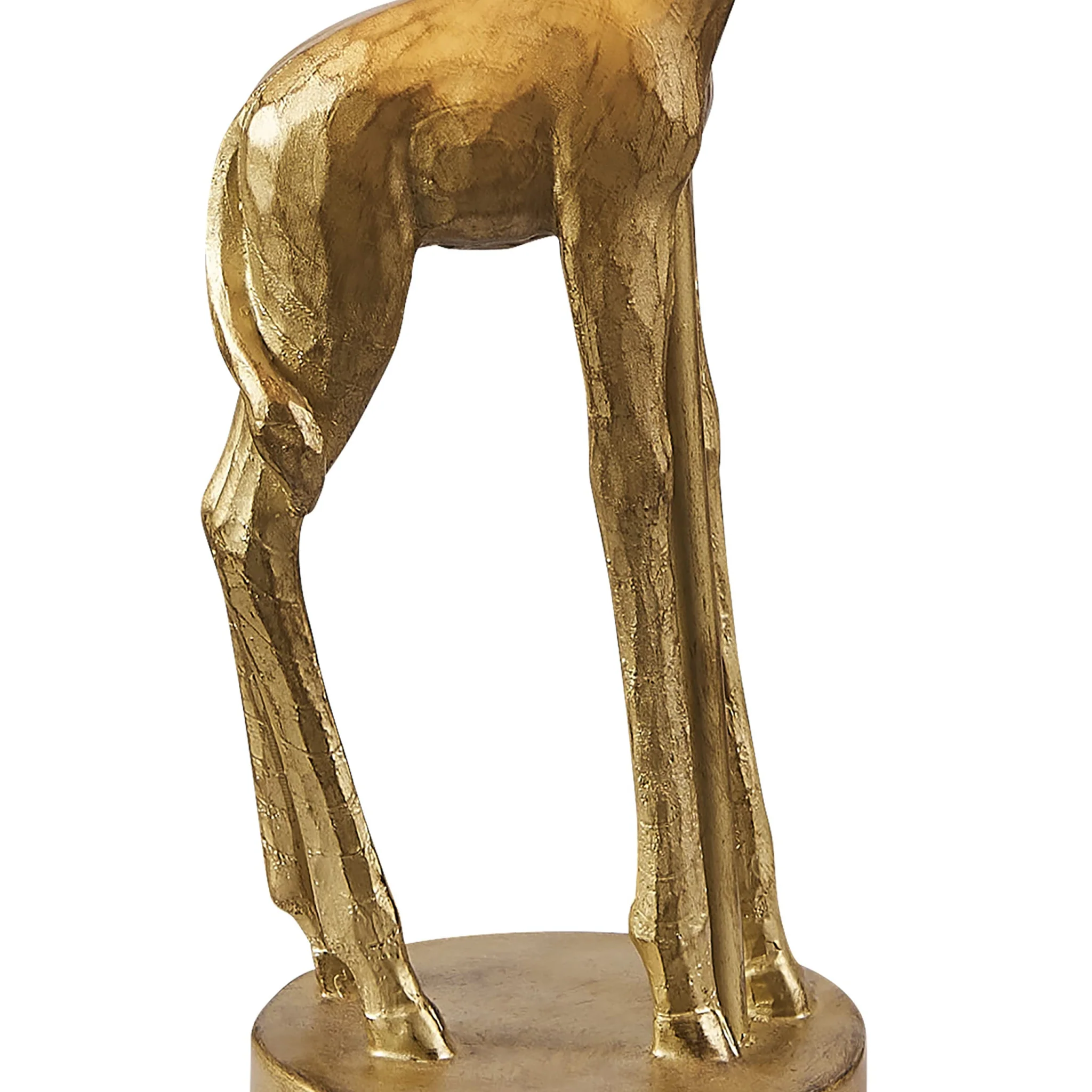 Gold Textured Giraffe Table Lamp With White Drum Shade By Homeroots - Image 2