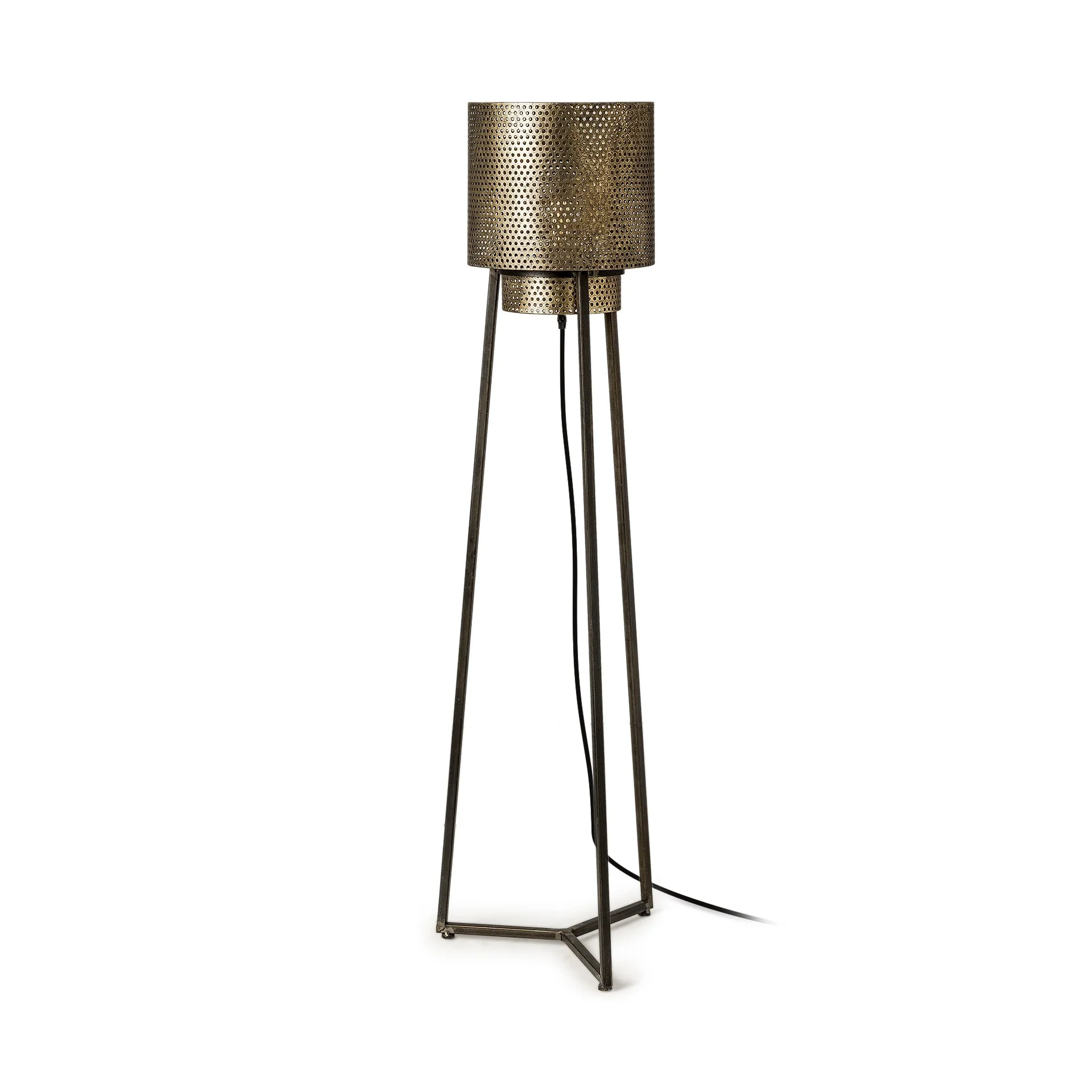 Gold Textured Tripod Floor Lamp By Homeroots - Image 2