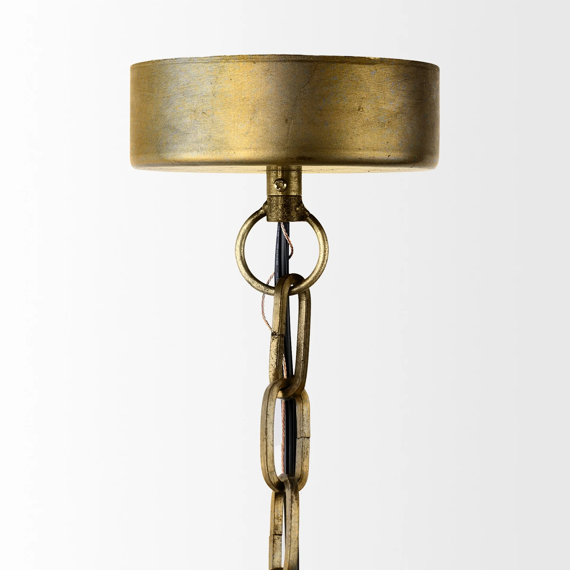 Gold Toned Metal Dome Hanging Pendant Light By Homeroots - Image 3