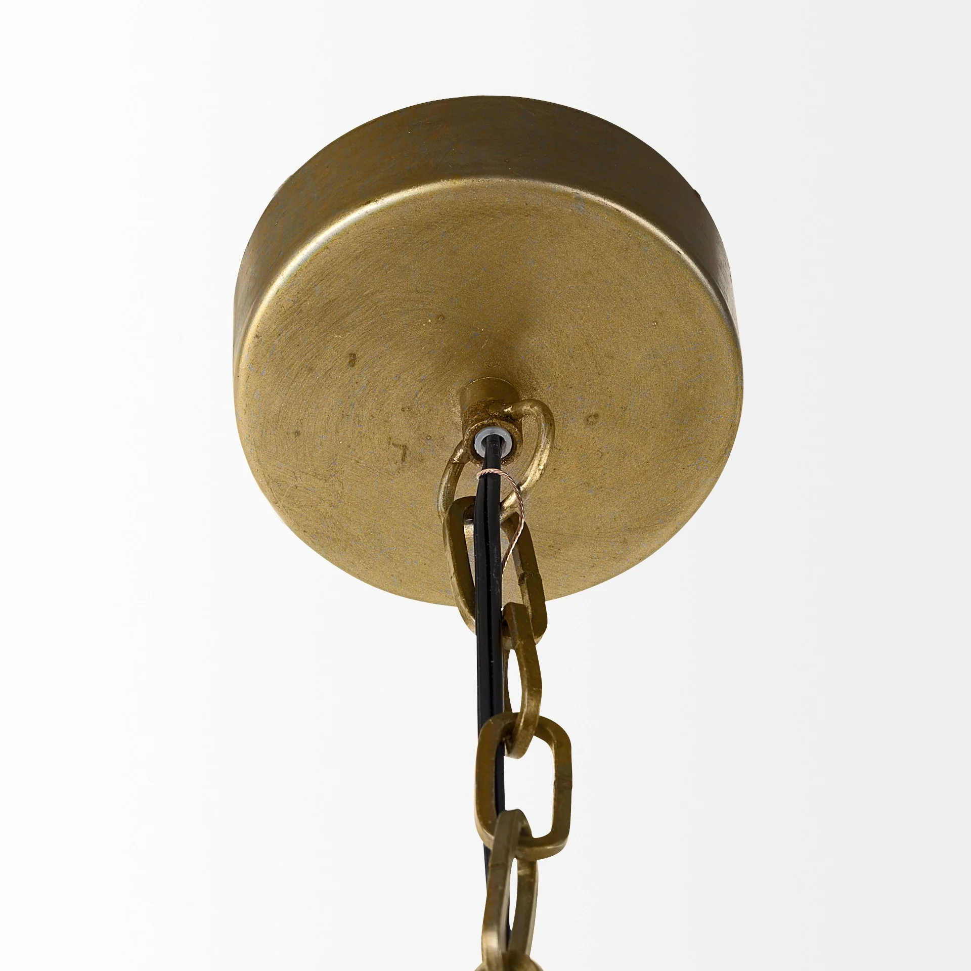 Gold Toned Metal Dome Hanging Pendant Light By Homeroots - Image 4