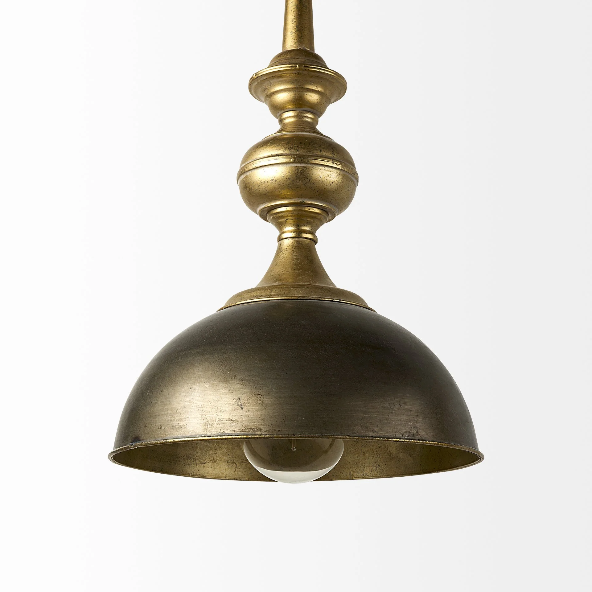 Gold Toned Metal Dome Hanging Pendant Light By Homeroots - Image 5