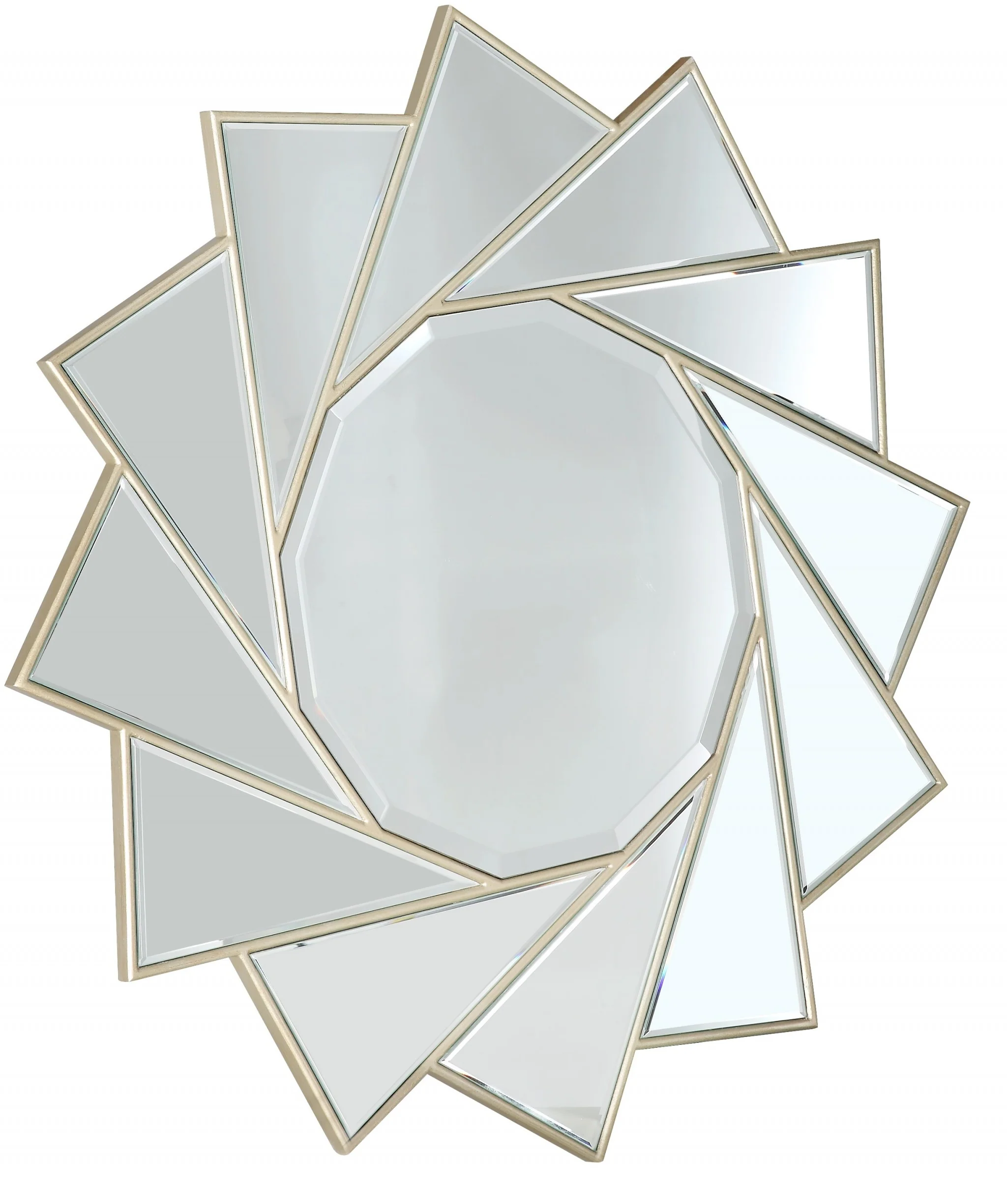 Gold Trimmed Pinwheel Wall Mirror By Homeroots - Image 3