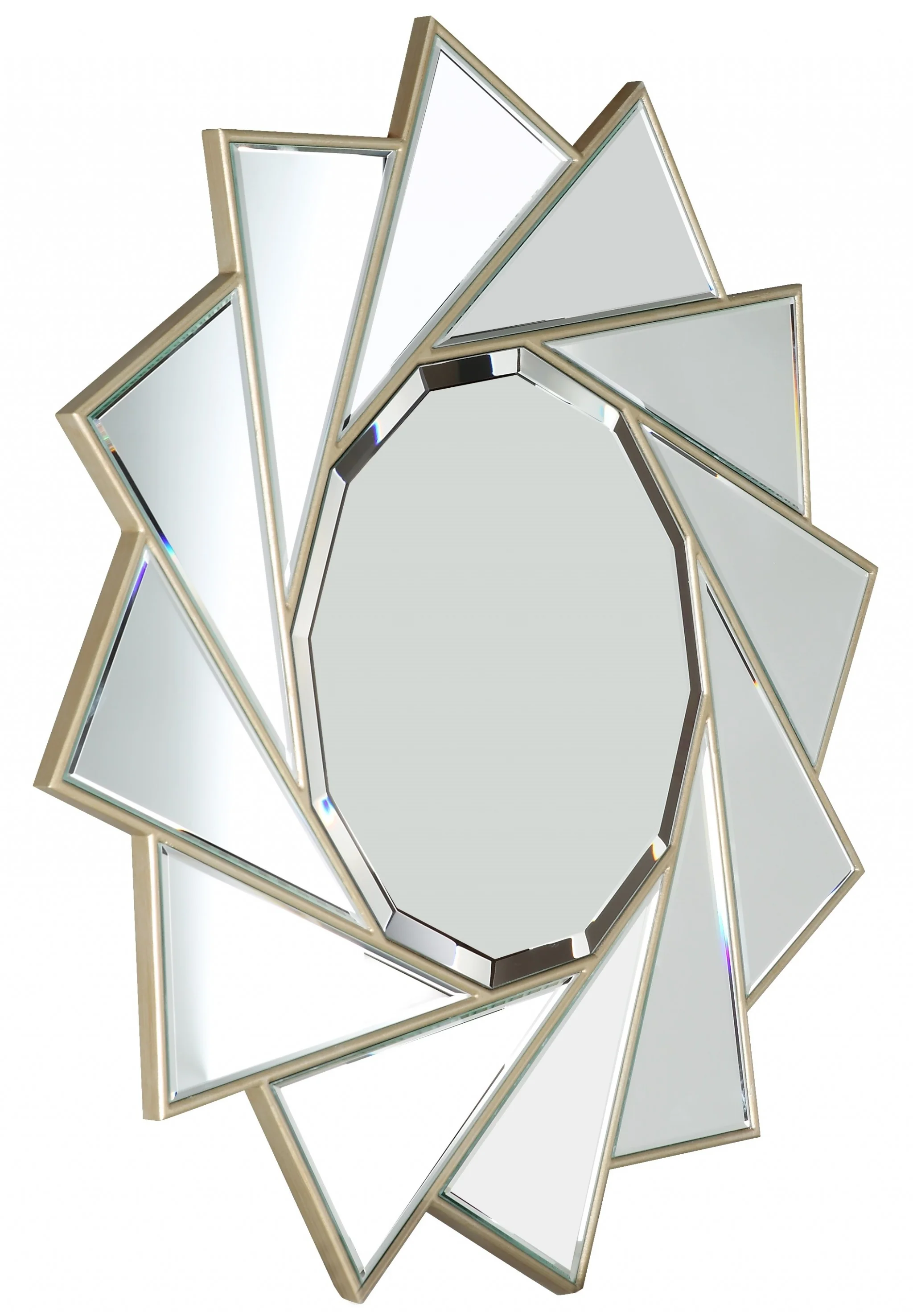Gold Trimmed Pinwheel Wall Mirror By Homeroots - Image 4