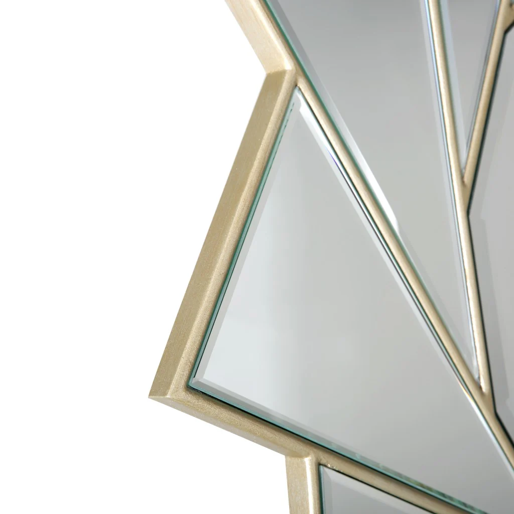 Gold Trimmed Pinwheel Wall Mirror By Homeroots - Image 6